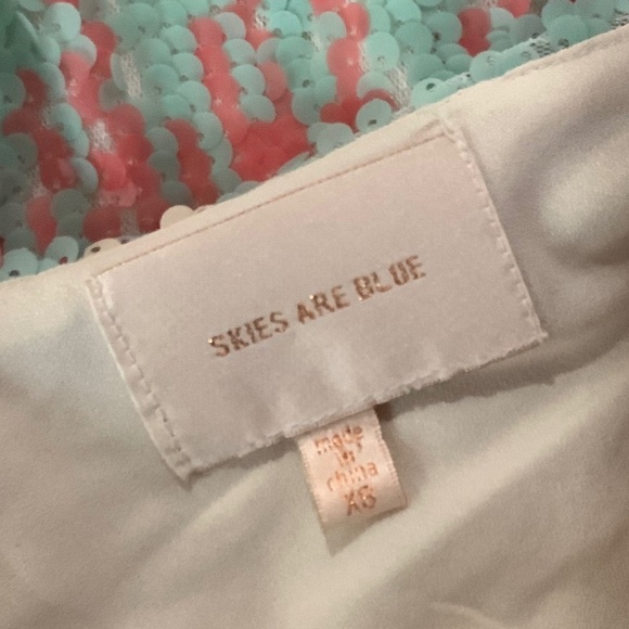 Skies Are Blue Anthropologie Sequin Wedding Party Sleeveless Mini Dress Size XS - Picture 8 of 10